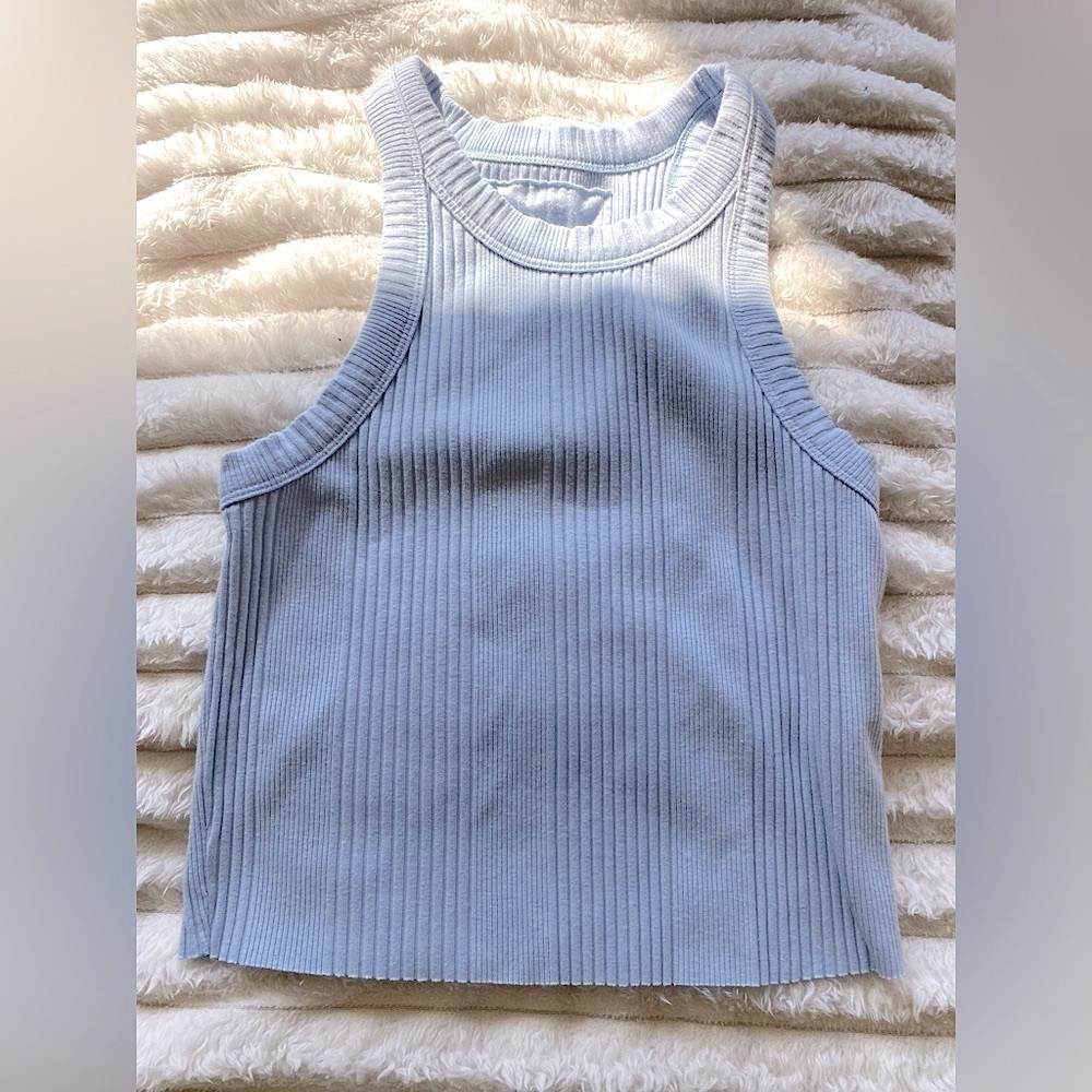 Aerie Ribbed Sleeveless Top in Light Blue